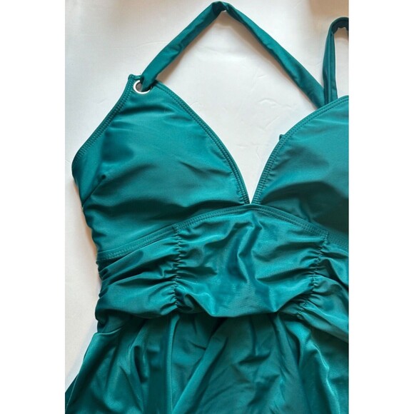 bnwt new ladies shein 1xl size teal tankini bikini padded top bottoms - Picture 3 of 6